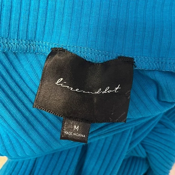 Anthropologie Line + Dot Willow One-Shoulder Dress Capri Blue Size Medium - Picture 8 of 9